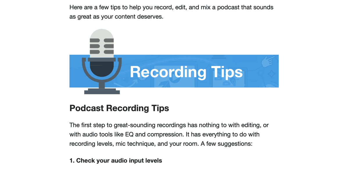 Buzzsprout Recording Tips