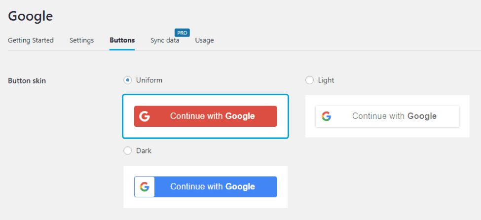 Google Buttons