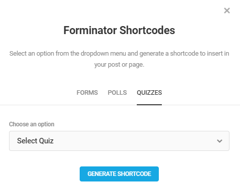 Forminator shortcodes