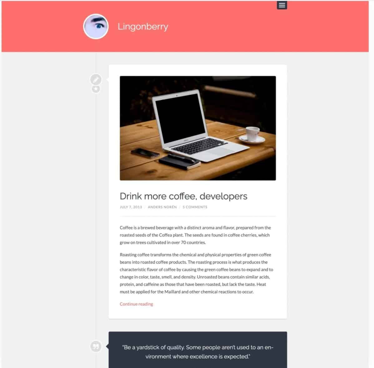 Lingonberry – Simple WordPress Theme