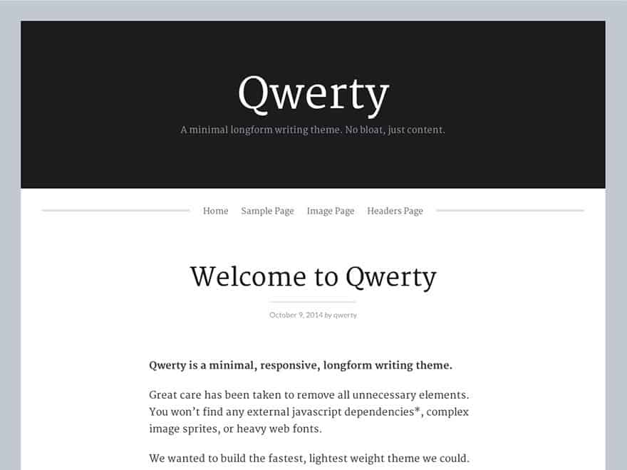 Qwerty – Minimal, Longform Writing Theme