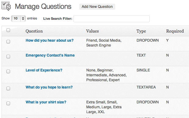 WordPress event registration plugin feature: Customized registration form