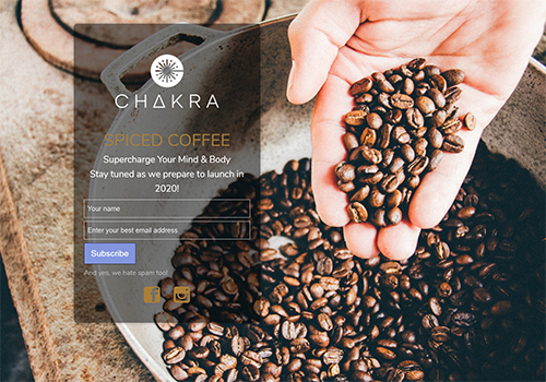 spicedcoffee.com uses the Minimal Coming Soon WordPress plugin
