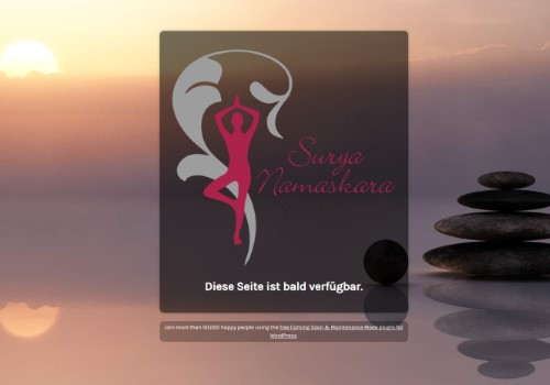 www.surya-namaskara-yoga.de uses the Minimal Coming Soon WordPress plugin