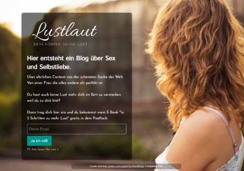 lustlaut.de uses the Minimal Coming Soon WordPress plugin