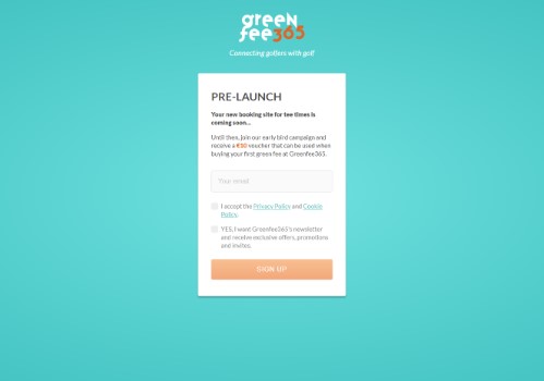 greenfee365.com uses the Minimal Coming Soon WordPress plugin
