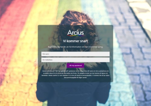 arcius.se uses the Minimal Coming Soon WordPress plugin