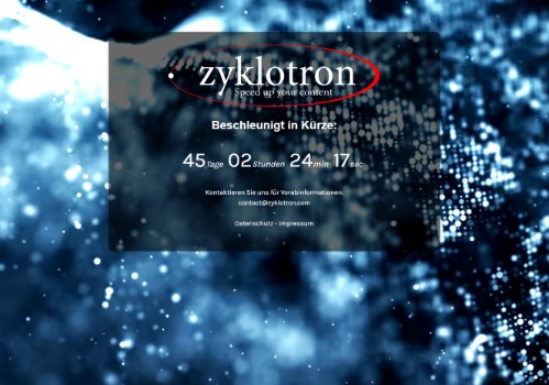 zyklotron.com uses the Minimal Coming Soon WordPress plugin