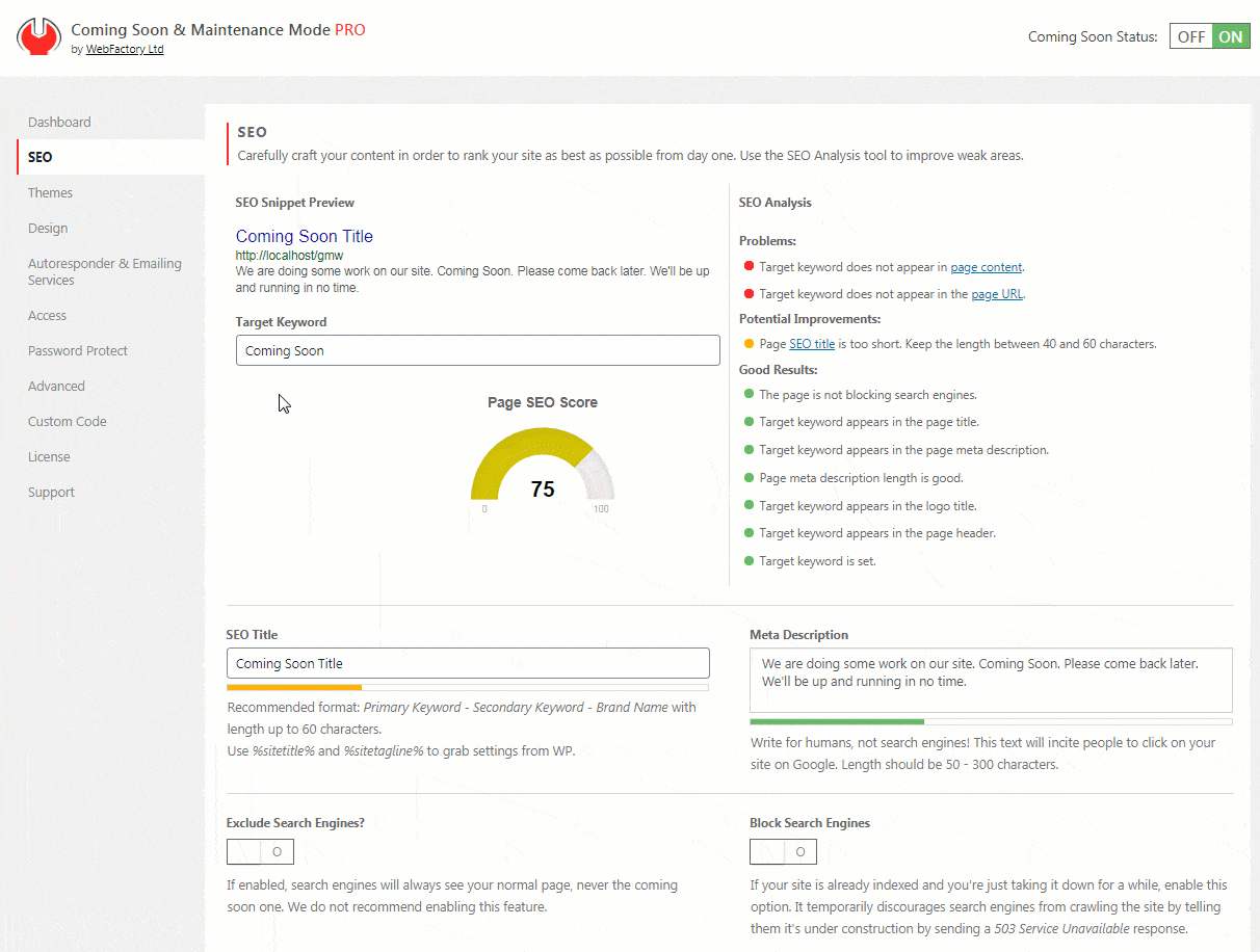 Block Search Engines