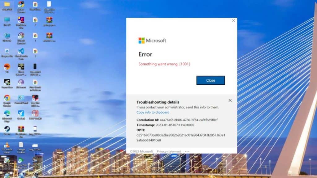 What is Error Code 1001 in Microsoft Office